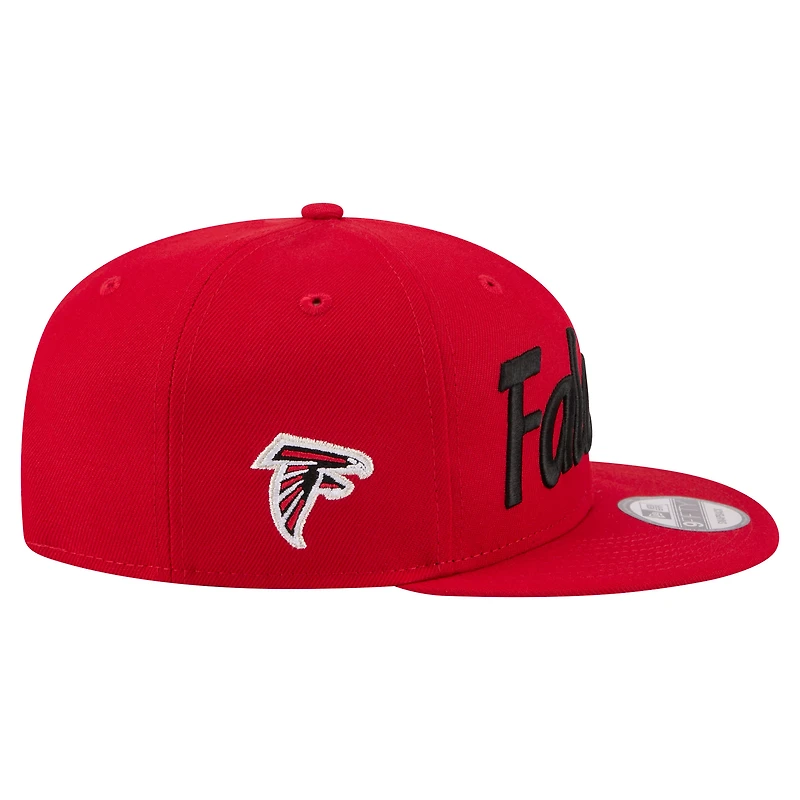 Casquette snapback New Era rouge Atlanta Falcons Core Team Script 9FIFTY pour homme