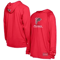 Sweat à capuche fonctionnel rouge Atlanta Falcons de New Era pour homme