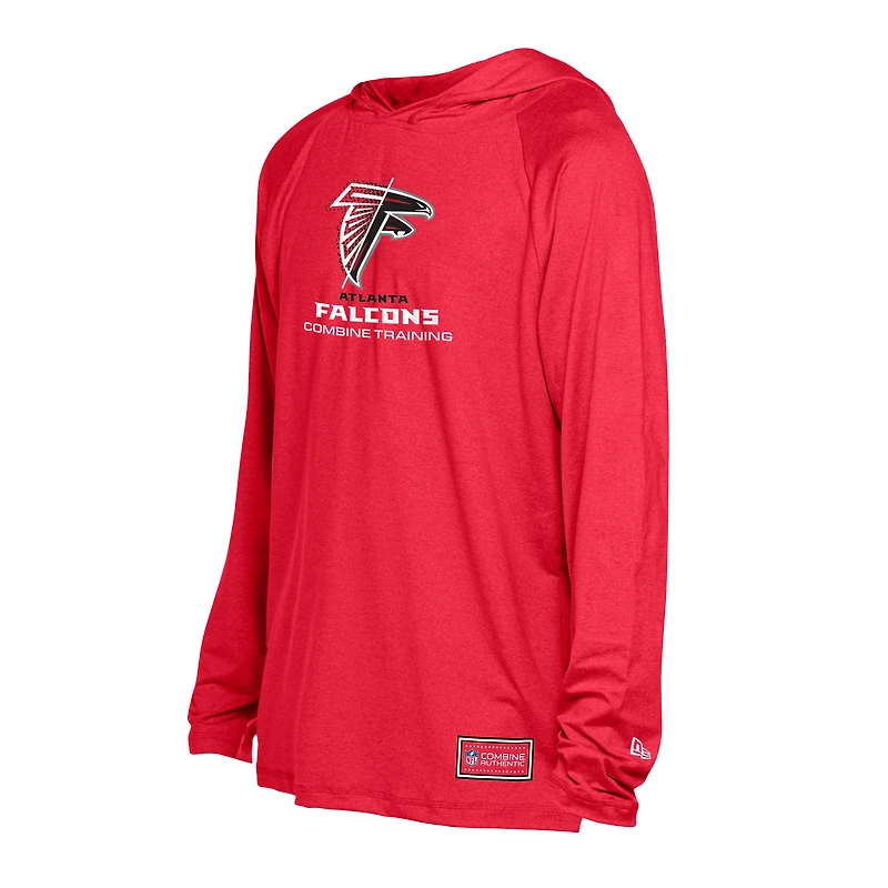 Sweat à capuche fonctionnel rouge Atlanta Falcons de New Era pour homme