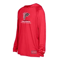 Sweat à capuche fonctionnel rouge Atlanta Falcons de New Era pour homme