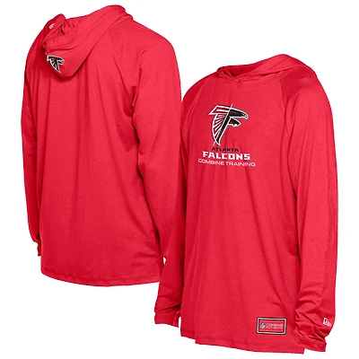 Sweat à capuche fonctionnel rouge Atlanta Falcons de New Era pour homme