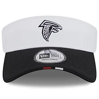 Visière ajustable New Era blanche/noire pour homme, camp d'entraînement NFL 2025 des Falcons d'Atlanta