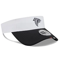 Visière ajustable New Era blanche/noire pour homme, camp d'entraînement NFL 2025 des Falcons d'Atlanta