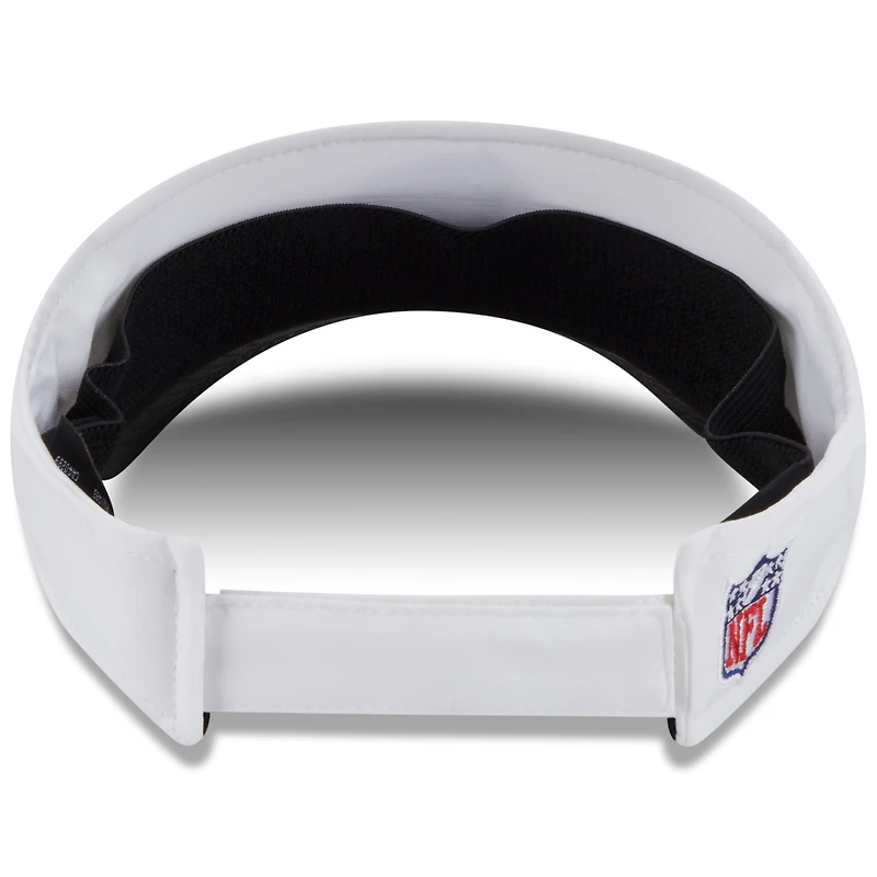 Visière ajustable New Era blanche/noire pour homme, camp d'entraînement NFL 2025 des Falcons d'Atlanta
