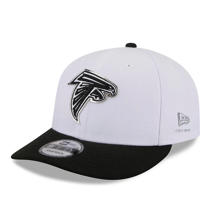 Casquette snapback New Era blanche et noire Atlanta Falcons, édition spéciale NFL Draft 2026, modèle 9FIFTY pré-courbé pour homme