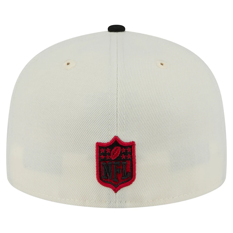Casquette ajustée New Era 59FIFTY pour homme, blanche et noire, des Falcons d'Atlanta