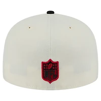 Casquette ajustée New Era 59FIFTY pour homme, blanche et noire, des Falcons d'Atlanta