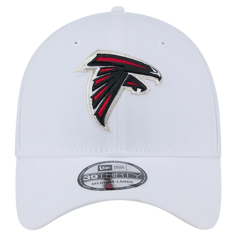 Casquette New Era blanche Atlanta Falcons Main 39THIRTY Flex pour homme