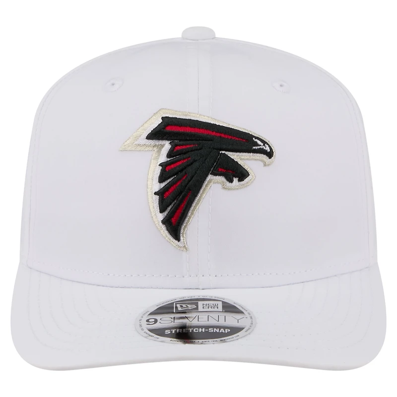Casquette ajustable New Era blanche Atlanta Falcons pour homme, modèle 9SEVENTY, avec plaque nominative.
