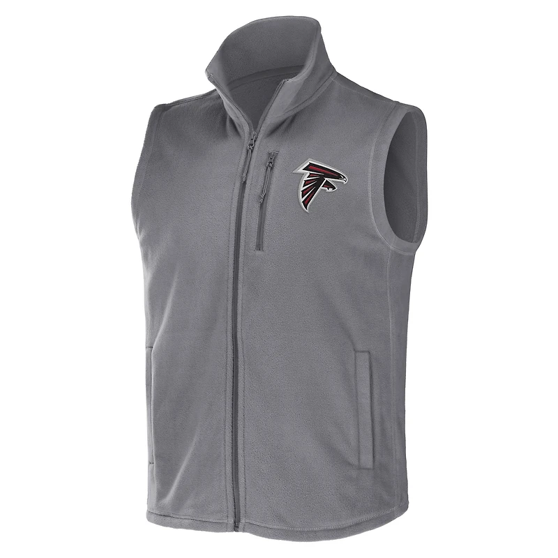 Collection NFL x Darius Rucker pour homme par Fanatics Gris Atlanta Falcons Polar Fleece Full-Zip Vest