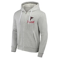 Sweat à capuche entièrement zippé pour homme de la collection NFL x Darius Rucker Fanatics, gris chiné, Atlanta Falcons