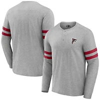 T-shirt à manches longues Henley gris chiné pour homme de la collection NFL x Darius Rucker Fanatics Atlanta Falcons