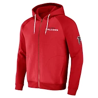 Sweat à capuche zippé entièrement rouge Atlanta Falcons Raglan pour homme de la collection NFL x Darius Rucker par Fanatics