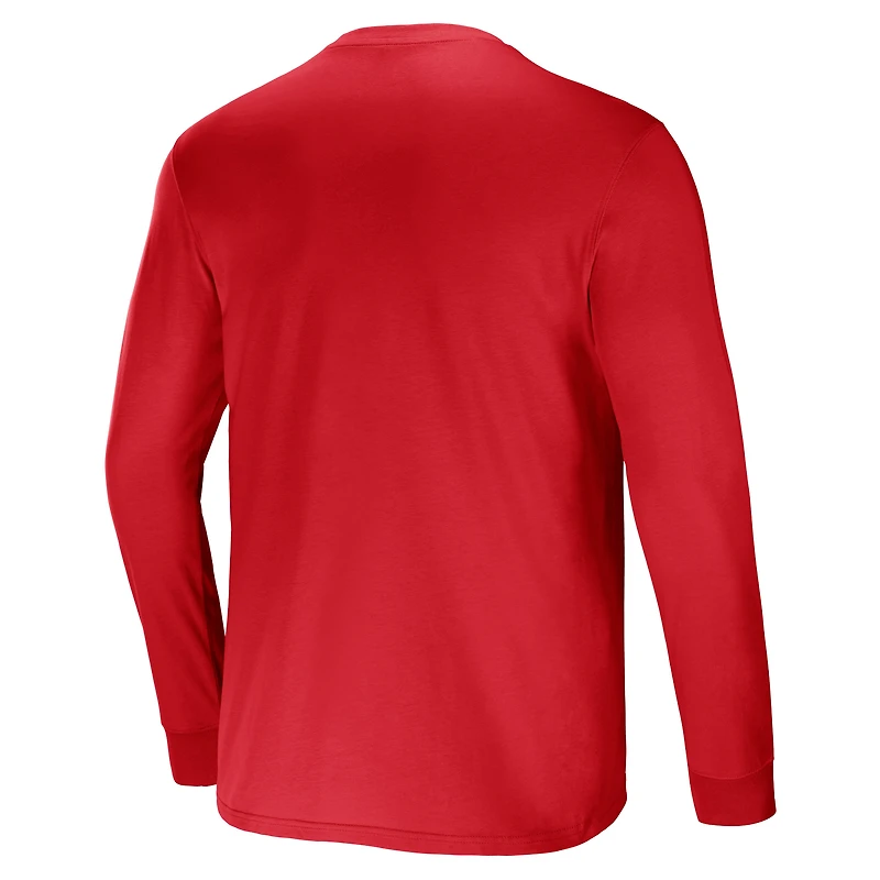Collection NFL x Darius Rucker pour hommes par Fanatics T-shirt rouge à poche manches longues de l'équipe des Falcons d'Atlanta