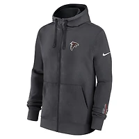 Sweat à capuche Nike Anthracite Atlanta Falcons Primetime Club entièrement zippé pour homme