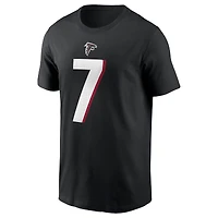 T-shirt Nike Bijan Robinson pour homme avec nom et numéro de joueur des Falcons d'Atlanta noir