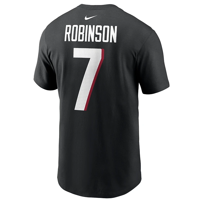 T-shirt Nike Bijan Robinson pour homme avec nom et numéro de joueur des Falcons d'Atlanta noir