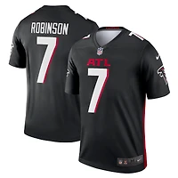 Maillot Nike Bijan Robinson noir pour homme, légende de l'équipe des Falcons d'Atlanta