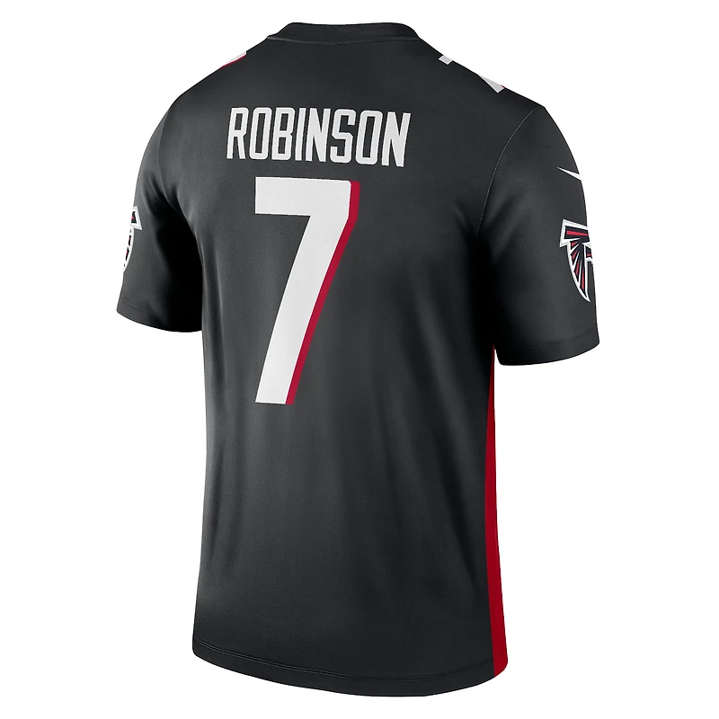 Maillot Nike Bijan Robinson noir pour homme, légende de l'équipe des Falcons d'Atlanta