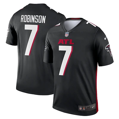 Maillot Nike Bijan Robinson noir pour homme, légende de l'équipe des Falcons d'Atlanta