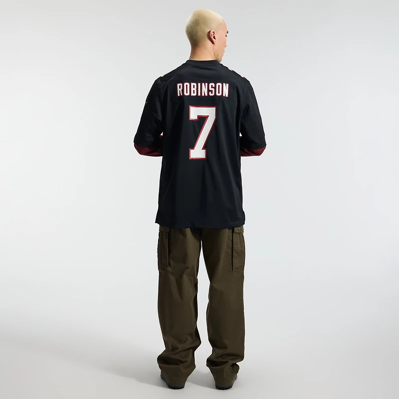 Maillot de match rétro Nike Bijan Robinson pour homme, noir, des Atlanta Falcons