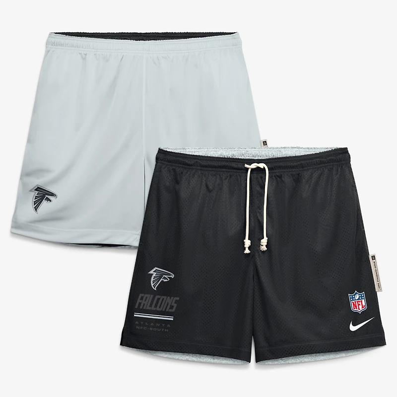 Men's Nike Black/Platinum Atlanta Falcons Sideline Reversible Dri-FIT Shorts