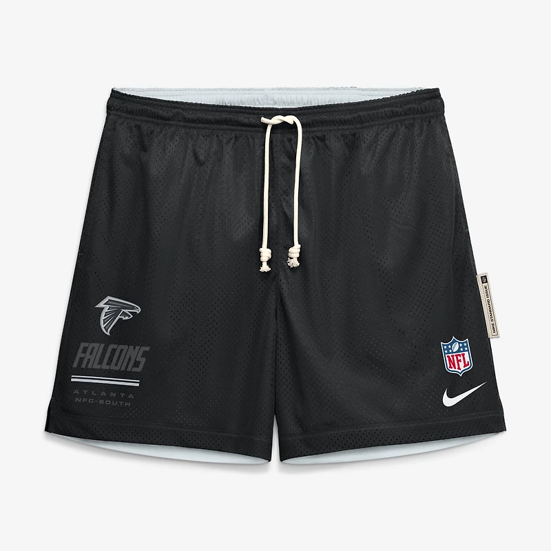 Short réversible Nike Atlanta Falcons Sideline Standard Issue Dri-FIT noir/platine pour homme