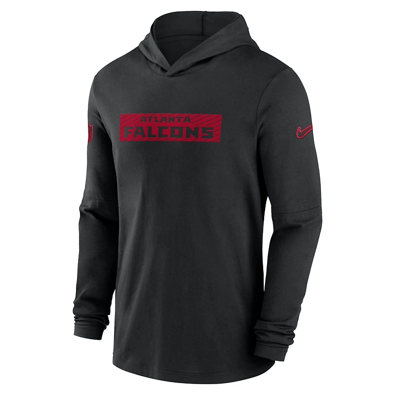 Men's Nike Black Atlanta Falcons 2024/25 Sideline Performance Long Sleeve Hoodie T-Shirt