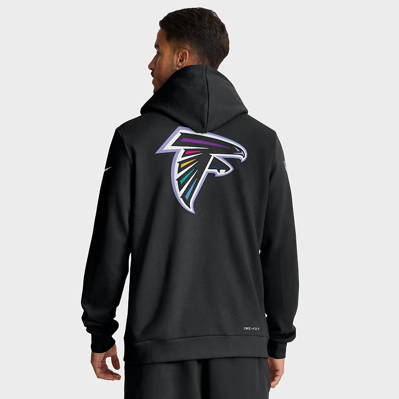Men's Nike Black Atlanta Falcons 2025 NFL Crucial Catch Sideline Standard Issue Dri-FIT Hoodie
