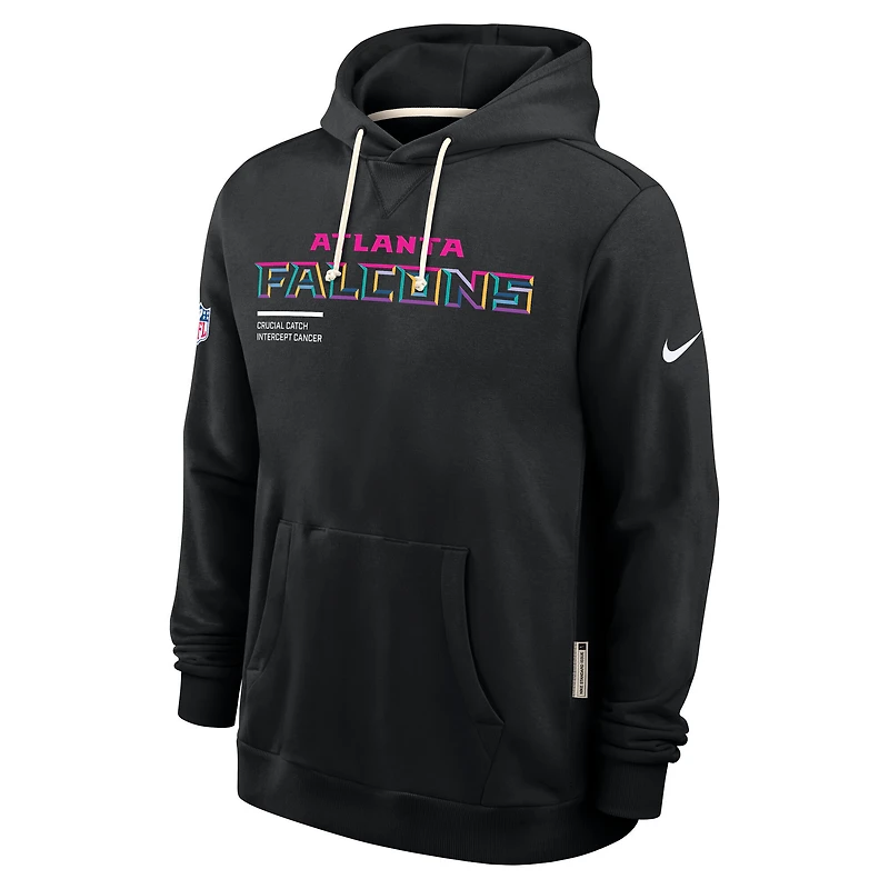 Men's Nike Black Atlanta Falcons 2025 NFL Crucial Catch Sideline Standard Issue Dri-FIT Hoodie