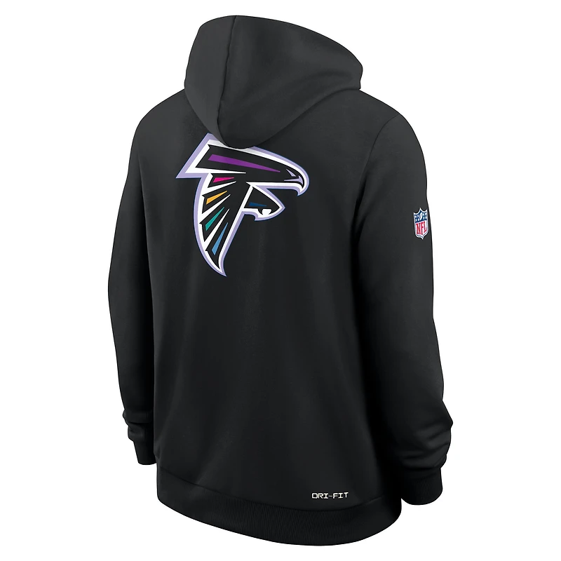 Men's Nike Black Atlanta Falcons 2025 NFL Crucial Catch Sideline Standard Issue Dri-FIT Hoodie