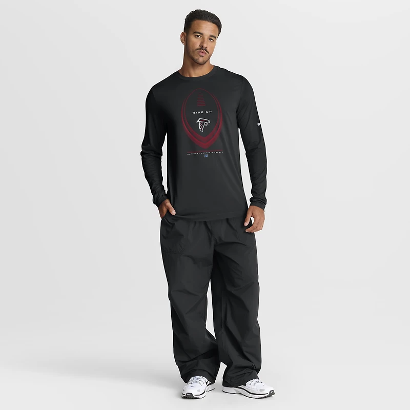 T-shirt à manches longues Nike Legend Icon Dri-FIT noir pour homme, Atlanta Falcons