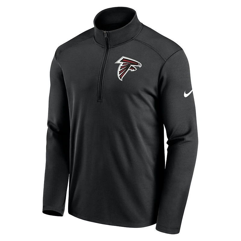 Veste Nike noire à demi-zip pour homme avec logo Pacer Performance des Falcons d'Atlanta
