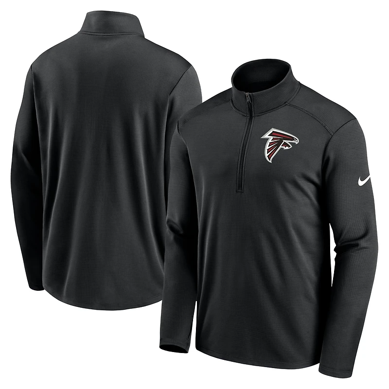 Veste Nike noire à demi-zip pour homme avec logo Pacer Performance des Falcons d'Atlanta