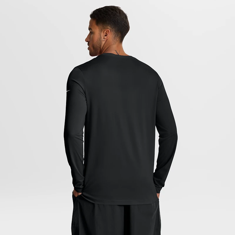 T-shirt Nike noir à manches longues Atlanta Falcons Primetime Legend Icon Performance pour homme