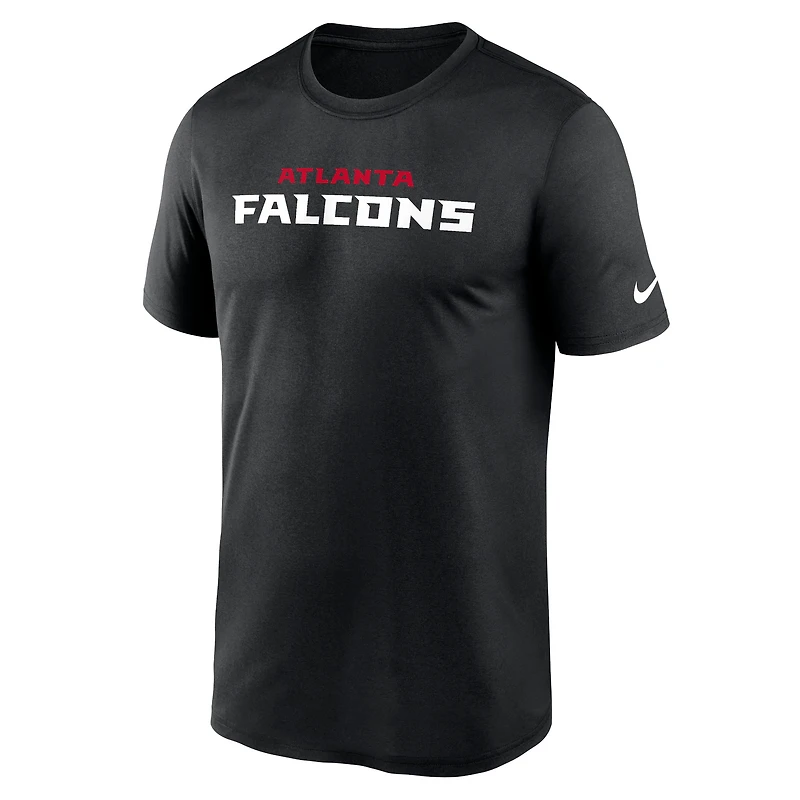 T-shirt Nike noir Atlanta Falcons Primetime Legend Wordmark Performance pour homme