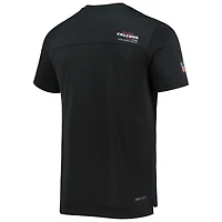 Men's Nike Black Atlanta Falcons Sideline Coach Chevron Lock Up Logo V-Neck Performance T-Shirt