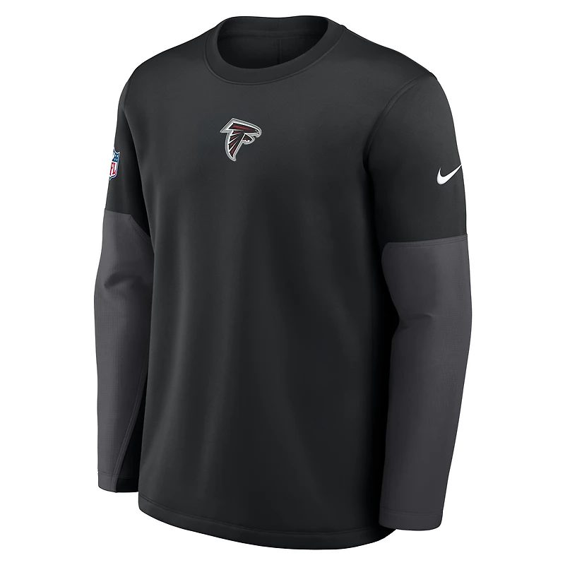 Men's Nike Black Atlanta Falcons Sideline Coach Therma-FIT Long Sleeve T-Shirt