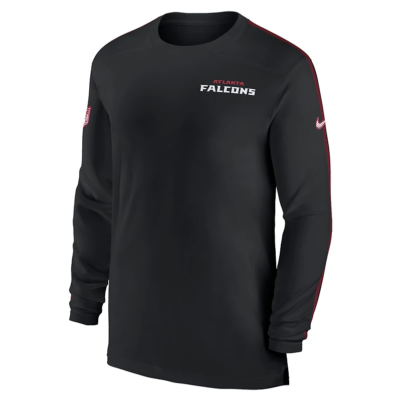 Men's Nike Black Atlanta Falcons Sideline Coach UV Performance Long Sleeve T-Shirt