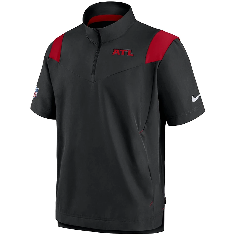 Men's Nike Black Atlanta Falcons Sideline Coaches Short Sleeve Quarter-Zip Jacket