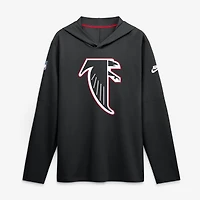 T-shirt à capuche manches longues Nike Atlanta Falcons Sideline Dri-FIT noir pour homme