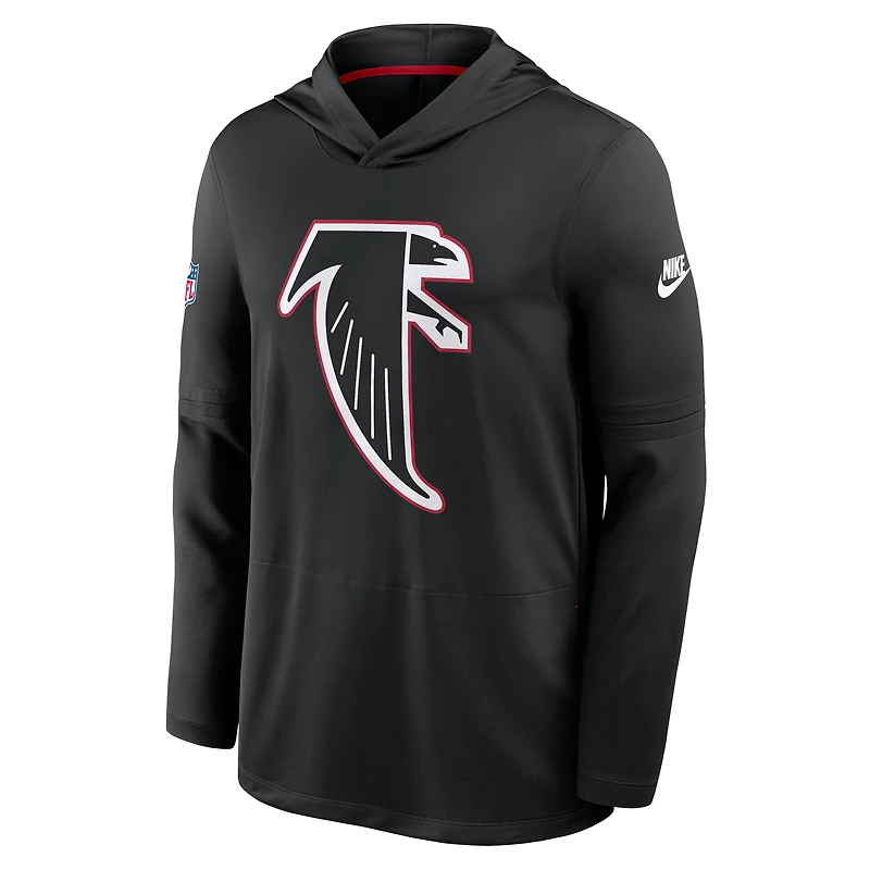 Men's Nike Black Atlanta Falcons Sideline Dri-FIT Long Sleeve Hooded T-Shirt