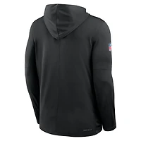 T-shirt à capuche manches longues Nike Atlanta Falcons Sideline Dri-FIT noir pour homme