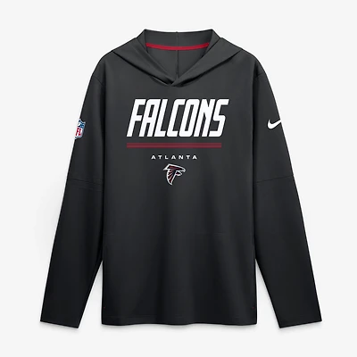 Men's Nike  Black Atlanta Falcons Sideline Lightweight Long Sleeve Hooded Dri-FIT Top