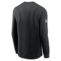 T-shirt Nike noir à manches longues pour homme, coupe athlétique, des Falcons d'Atlanta