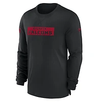 T-shirt à manches longues Nike noir Atlanta Falcons Sideline Player Performance pour homme
