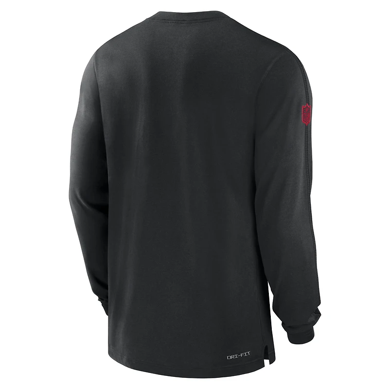 T-shirt à manches longues Nike noir Atlanta Falcons Sideline Player Performance pour homme