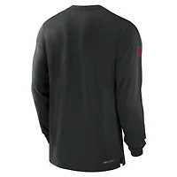 T-shirt à manches longues Nike noir Atlanta Falcons Sideline Player Performance pour homme