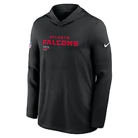 T-shirt à capuche manches longues Nike Atlanta Falcons Sideline Pure Fury Dri-FIT pour homme, noir