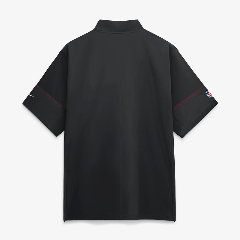 Men's Nike Black Atlanta Falcons Sideline Short Sleeve Quarter-Zip Coaches Jacket